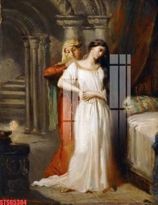 File gốc Tranh sơn dầu phương tây tổng hợp STS65384 (in lụa) tranh mã đáo