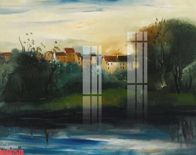 File in trần Tranh sơn dầu phương tây tổng hợp STS67578 (bản gốc) bầu trời