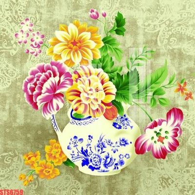 Ảnh gốc Tranh sơn dầu phương tây tổng hợp STS6759 (nét căng) in mica