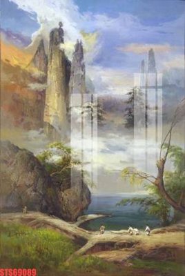 File in trần Tranh sơn dầu phương tây tổng hợp STS69089 (bản gốc) hoa văn