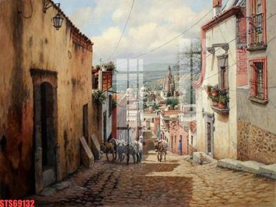 File ảnh Tranh sơn dầu phương tây tổng hợp STS69132 (gốc) in PP, decal