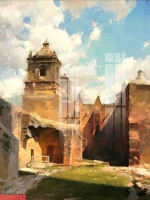 File tranh Tranh sơn dầu phương tây tổng hợp STS69252 (file gốc) chuẩn màu in