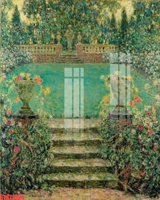 Hình ảnh file gốc in trần nhà Tranh sơn dầu phương tây tổng hợp STS71434