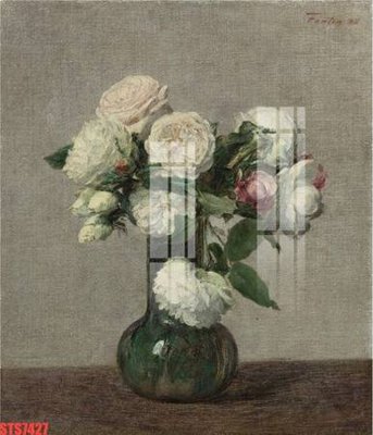 Download file gốc Tranh sơn dầu phương tây tổng hợp STS7427 (in lụa) hoa lá