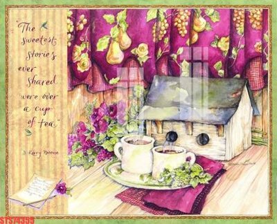 File in trần Tranh sơn dầu phương tây tổng hợp STS74355 (bản gốc) hoa văn