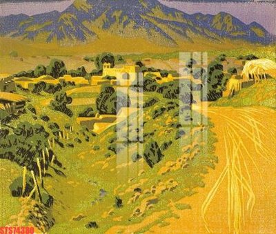 File in trần Tranh sơn dầu phương tây tổng hợp STS74380 (bản gốc) bầu trời