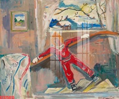 File in mica Tranh sơn dầu phương tây tổng hợp STS75815 (bản gốc) làm vách ngăn