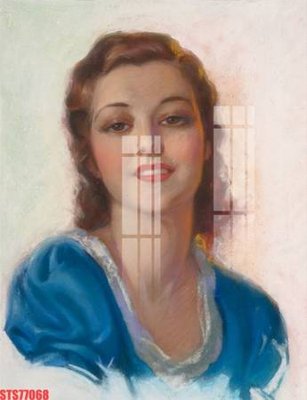 File gốc Tranh sơn dầu phương tây tổng hợp STS77068 (in lụa) hoa văn cổ điển