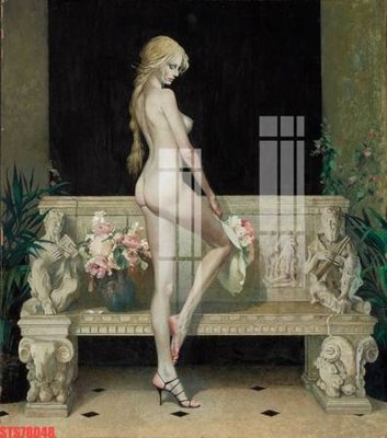 File tranh in trần 3D Tranh sơn dầu phương tây tổng hợp STS78048 (ảnh gốc)