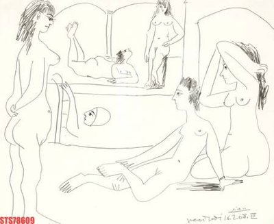 Download file gốc Tranh sơn dầu phương tây tổng hợp STS78609 (in lụa) nghệ thuật