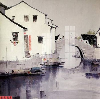 Ảnh gốc file in lụa Tranh sơn dầu phương tây tổng hợp STS78733 chi tiết