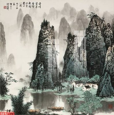 File gốc Tranh sơn dầu phương tây tổng hợp STS79025 (in lụa) họa tiết 3D