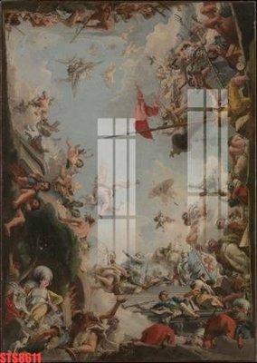 File gốc Tranh sơn dầu phương tây tổng hợp STS8611 (in tráng gương) ốp tường