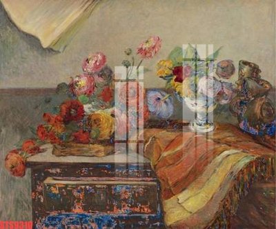 Download file gốc Tranh sơn dầu phương tây tổng hợp STS9310 (in lụa) hoa lá