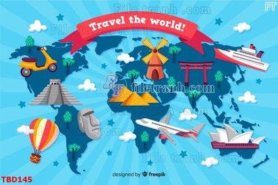 Ảnh gốc Tranh bản đồ thế giới TBD145 (siêu chi tiết) để in ấn