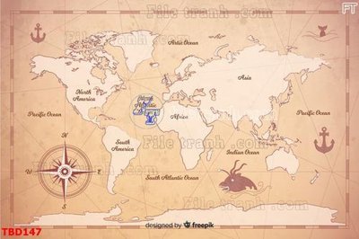 File gốc Tranh bản đồ thế giới TBD147 (cho in 3D) độc đáo