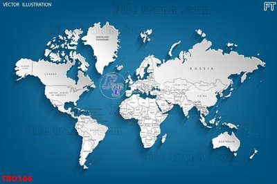 Tải về file tranh gốc Tranh bản đồ thế giới TBD166 (để in quảng cáo)