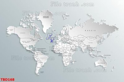 File tranh Tranh bản đồ thế giới TBD168 (ảnh gốc) chi tiết rõ ràng