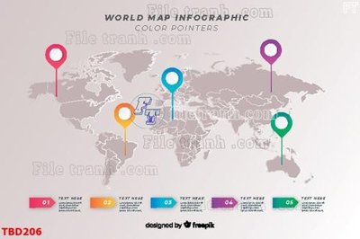 File tranh Tranh bản đồ thế giới TBD206 (ảnh gốc) chi tiết rõ ràng