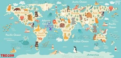 File ảnh Tranh bản đồ thế giới TBD209 (gốc) cho trang trí nội thất