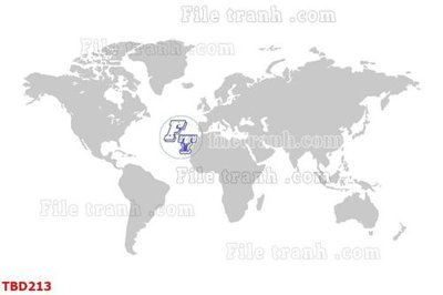 File gốc Tranh bản đồ thế giới TBD213 (trang trí) phòng làm việc