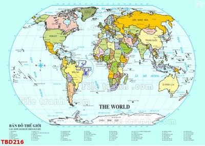 File PSD Tranh bản đồ thế giới TBD216 (nguyên bản) cho thiết kế