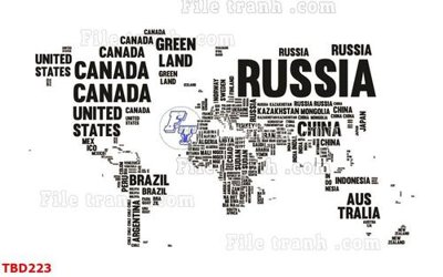 File in ấn Tranh bản đồ thế giới TBD223 (bản gốc) sắc nét