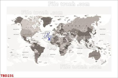 Tải file gốc Tranh bản đồ thế giới TBD231 (in bạt) quảng cáo
