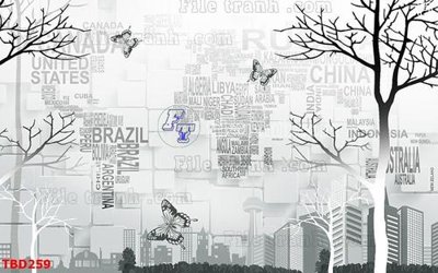 File gốc Tranh bản đồ thế giới TBD259 (PNG) nền trong suốt