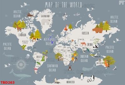 File gốc in mica Tranh bản đồ thế giới TBD263 chất lượng