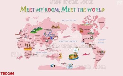 File gốc Tranh bản đồ thế giới TBD266 (PNG) nền trong suốt