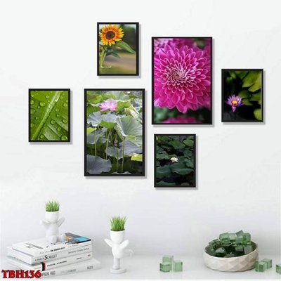 File gốc File tranh bộ 6 tấm hoa sen hoa hướng dương TBH136 (cho in UV) siêu nét