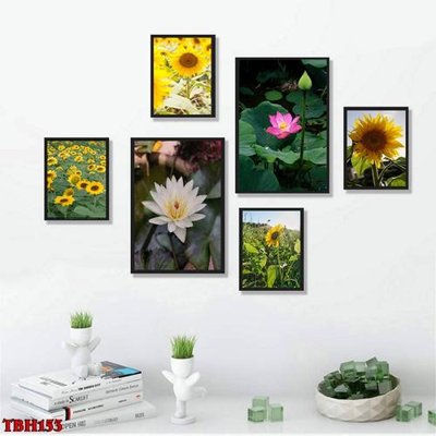 Tải file gốc File tranh bộ 6 tấm hoa sen hoa hướng dương TBH153 (bản PSD) chỉnh sửa được