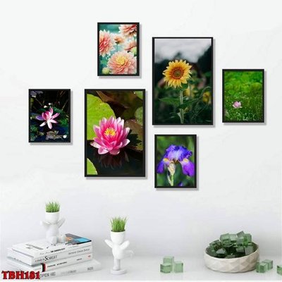 Tệp tin gốc File tranh bộ 6 tấm hoa sen hoa hướng dương TBH181 (chất lượng) File tranh bộ 6 tấm hoa sen hoa hướng dương TBH181