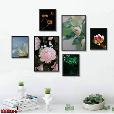 File gốc in ấn File tranh bộ 6 tấm hoa sen hoa hướng dương TBH184 độ phân giải cao