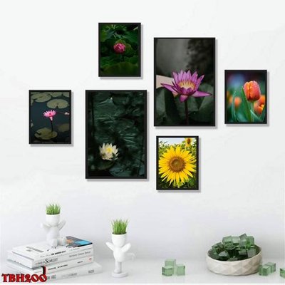Tải file gốc File tranh bộ 6 tấm hoa sen hoa hướng dương TBH200 (bản PSD) còn layer