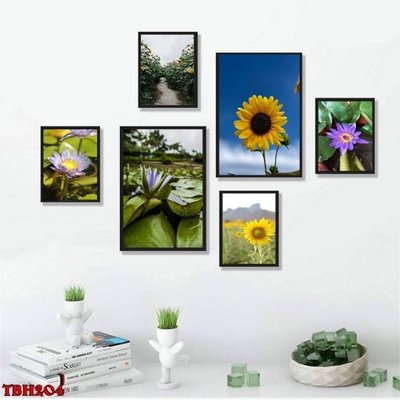 Tải file gốc File tranh bộ 6 tấm hoa sen hoa hướng dương TBH204 (bản PSD) gốc