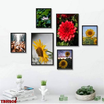 Mua file ảnh gốc File tranh bộ 6 tấm hoa sen hoa hướng dương TBH208 (chất lượng cao)