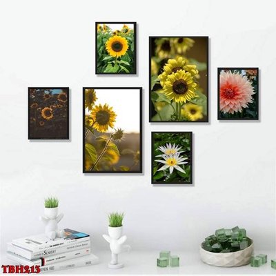 Ảnh gốc File tranh bộ 6 tấm hoa sen hoa hướng dương TBH213 (siêu chi tiết) để in ấn