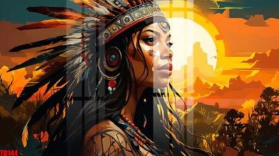 File in trần File gốc in tranh thổ dân TD144 (bản gốc) hoa văn