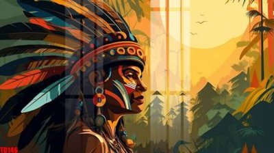 File tranh File gốc in tranh thổ dân TD146 (gốc) phong cách tối giản