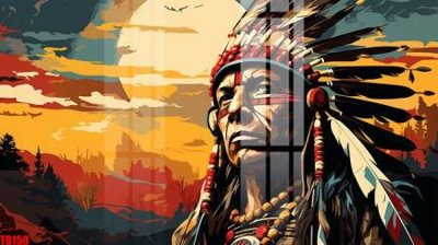 File tranh File gốc in tranh thổ dân TD150 (gốc) phong cách tối giản