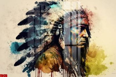 File PSD File gốc in tranh thổ dân TD173 (nguyên gốc) chất lượng cao