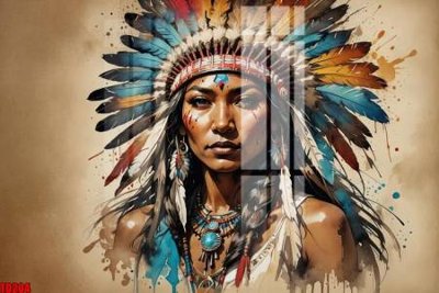 File ảnh File gốc in tranh thổ dân TD204 (gốc) in quảng cáo ngoài trời