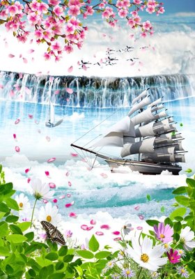 Tệp tin gốc File tranh đứng lối vào TD2371 (dùng cho in ấn) chuyên nghiệp