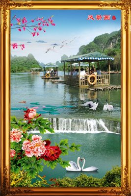 Ảnh gốc File tranh đứng lối vào TD2580 (độ nét cao) in tráng gương