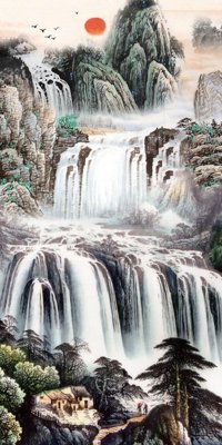 File PSD File tranh đứng lối vào TD2902 (chất lượng in ấn)