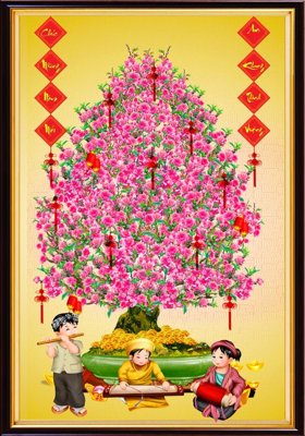 File tranh File tranh đứng lối vào TD2973 (bản gốc) in lụa 5D