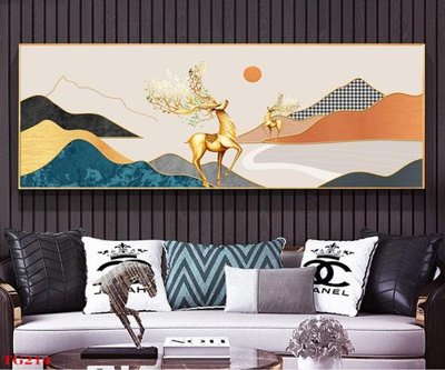 Download file gốc File tranh bộ in tráng gương hiện đại TG214 (in lụa) nghệ thuật