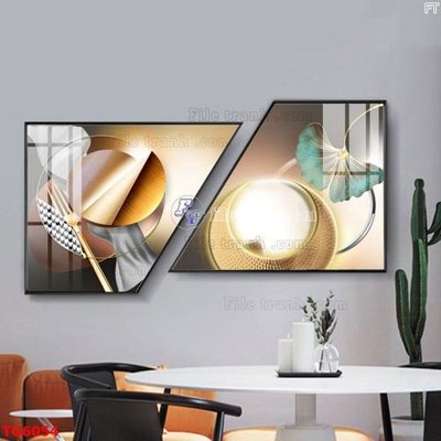 File tranh File bộ tranh treo tráng gương TG6054 (bản gốc) in canvas